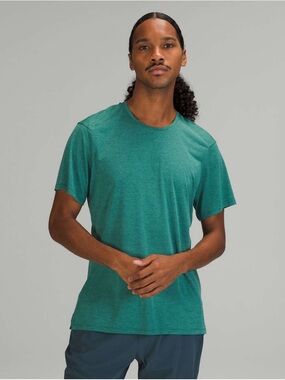 Men’s Lululemon Fast and Free Short Sleeve Shirt | Heathered Teal Lagoon | Small